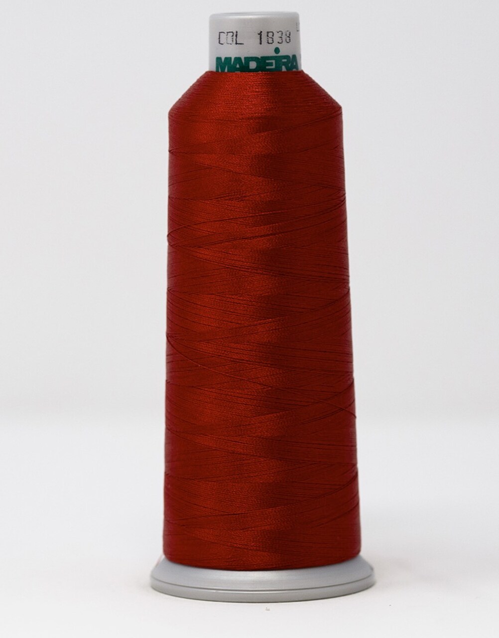 Polyneon Machine Embroidery Thread -- 5,500 yards cone -- Brick Red Color -- Ref. #1838 by Madeira®